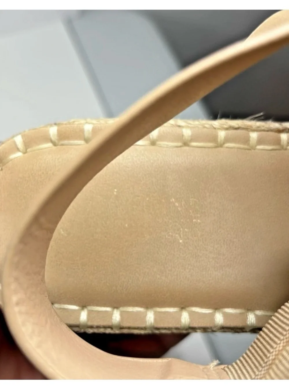 Catherine Malandrino Espadrille Wedge Sandals 9.5 Tan Suede Open Toe Slingback